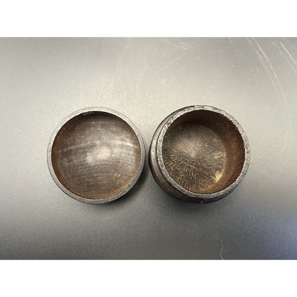 Vintage MCM‎ wood/brass comedy/tragedy Theatre trinket box 2"x1.5" USA Made - Picture 4 of 4